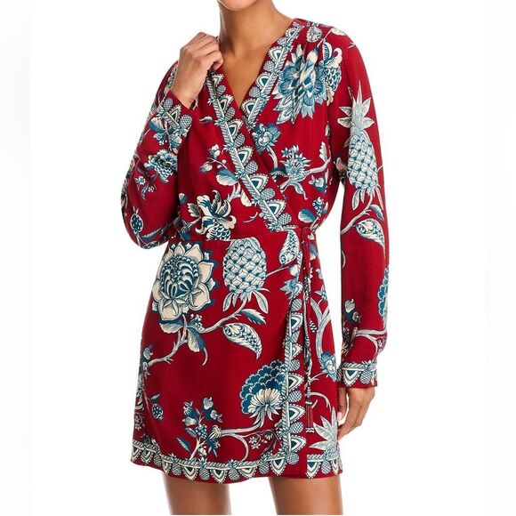 NWT FARM Rio Tropical Landing Mini Wrap Dress Women Size M - Picture 2 of 15